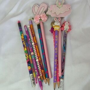 Vintage 1990s Girls Pencil Bundle 11 Pencils
